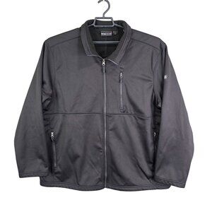 Mens Black Swiss Tech Softshell Jacket Fleece Lined Full Zip Long Sleeve 2XL